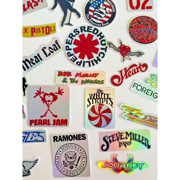 50 Classic Rock Stickers 60s 70s 80s 90s Rock & Roll Waterproof HIGH QUALITY!!!! - Picture 5 of 7